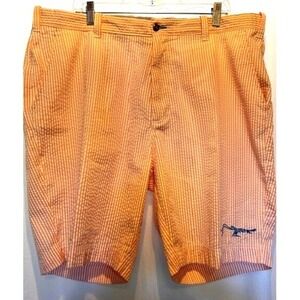 True Flies Manasota Pink & White‎ Seersucker Golf Shorts Men's 42
